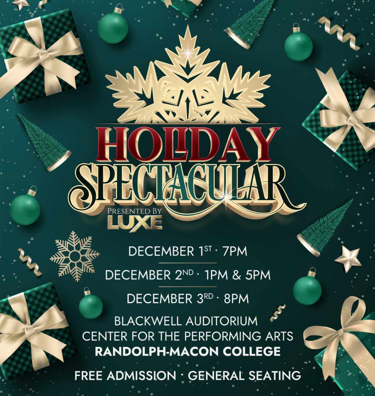 RandolphMacon LUXE Presents Their Holiday Spectacular Duncan